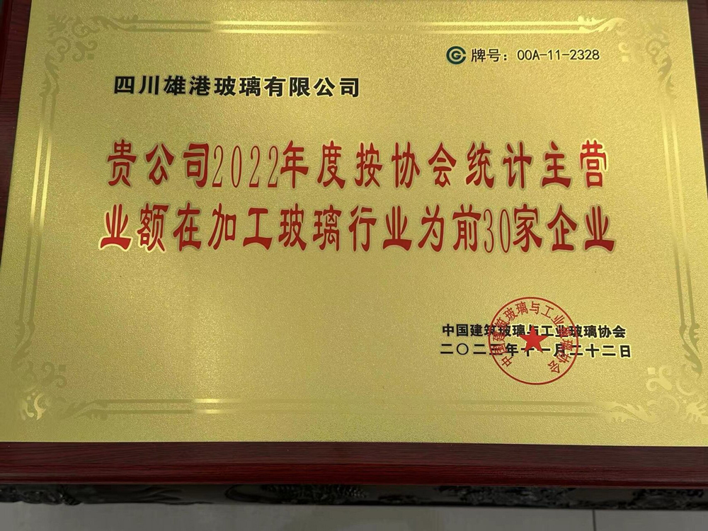 加工玻璃行業(yè)為前30家企業(yè)